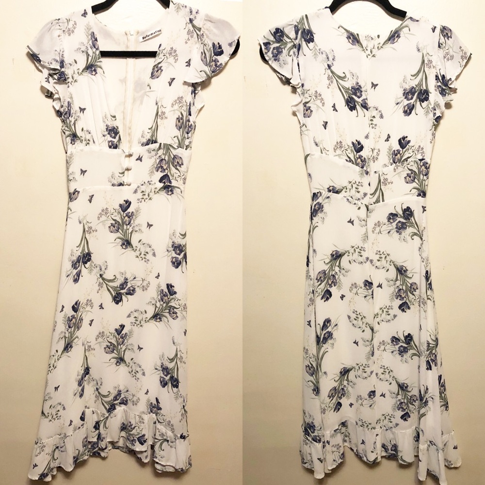 Reformation Riegan Midi Dress Delilah Floral 2 - Picture 3 of 11